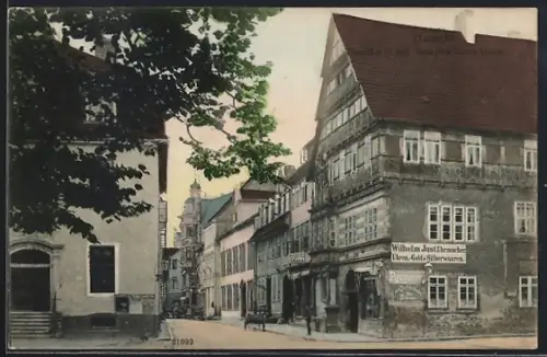 AK Hameln, Uhrmacher Wilhelm Just am Markt