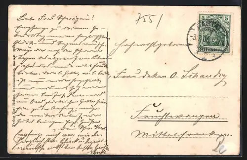 AK Rastatt, Bernharduskirche, Neue Knabenschule