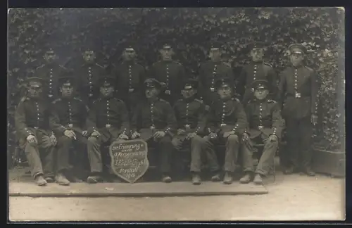 AK Rastatt, Erinnerung an die 9. Korporalschaft 1915, I. Ers. Btl. Rg. 40