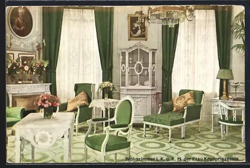 AK Frankfurt a. M., Hotel Frankfurter Hof, Wohnzimmer I. K. u. K. H. der Frau Kronprinzessin
