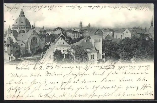 AK Dortmund, Totalansicht mit Synagoge