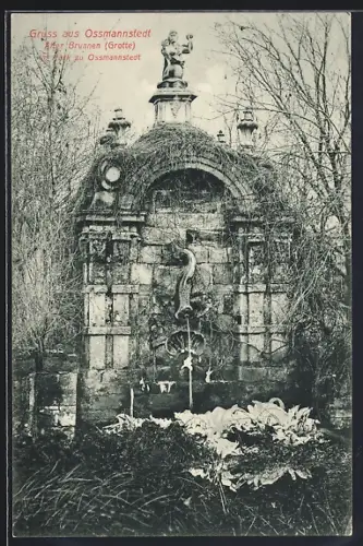 AK Ossmannstedt, Alter Brunnen, Grotte im Park