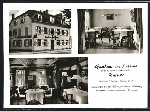 AK Rastatt, Gasthaus zur Laterne, Inh. C. Faller