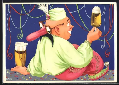 AK Berlin-Neukölln, Berliner Kindl Brauerei, Karneval