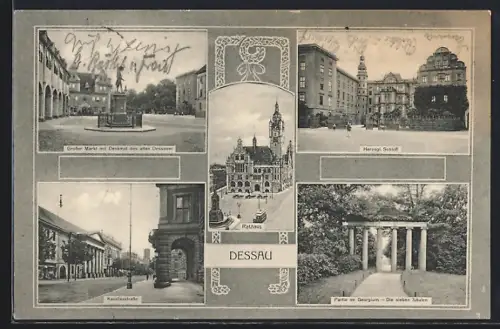 AK Dessau, Kavalierstrasse, Herzogliches Schloss, Grosser Markt