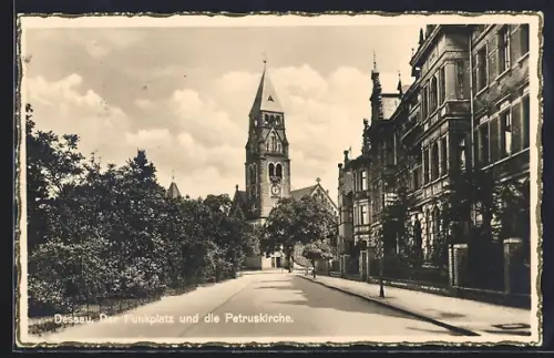AK Dessau, Funkplatz, Petruskirche