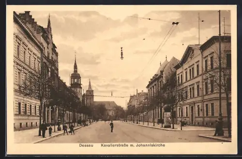 AK Dessau, Kavalierstrasse mit Johanniskirche
