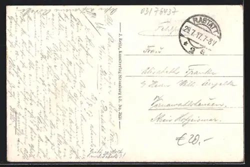 AK Rastatt, Neue Kaserne, Mittelbau