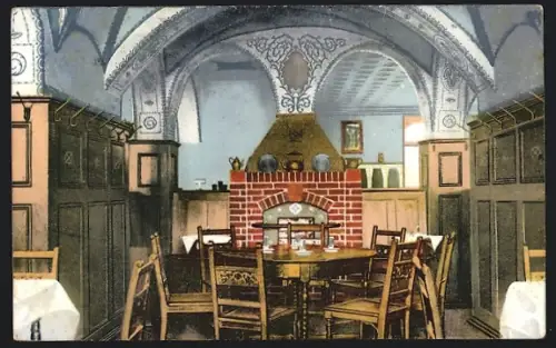 AK Wilhelmshaven, Restaurant Rathaus-Keller, Kamin-Ecke