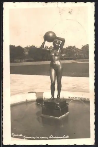AK Rastatt, Brunnen im neuen Schwimmbad