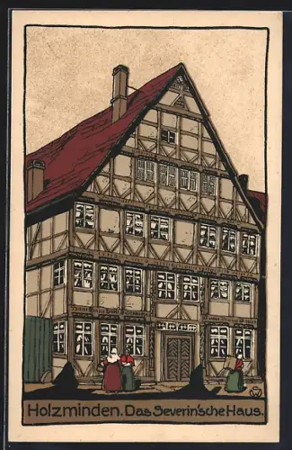 Steindruck-AK Holzminden, Das Severin`sche Haus