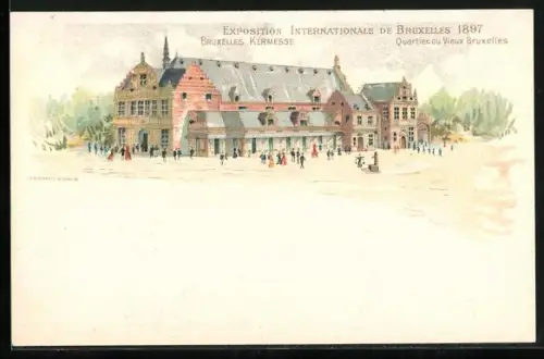 AK Bruxelles, Exposition Intern. de Bruxelles 1897, Quartier du Vieux Bruxelles