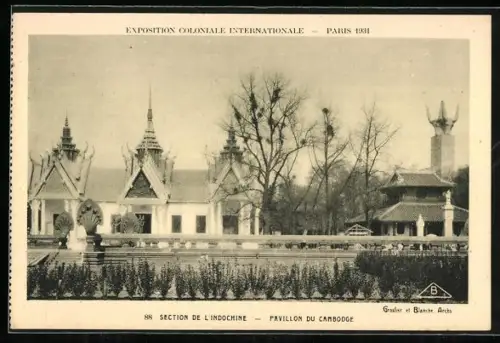 AK Paris, Exposition Coloniale Internationale 1931, Section de L`Indochine, Pavillon du Cambodge