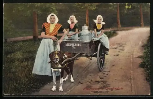 AK Walchersche Hondenkar, Frauen mit einem Hundegespann