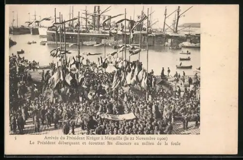 AK Marseille, Ankunft von Präsident Krüger in der Stadt, Burenkrieg