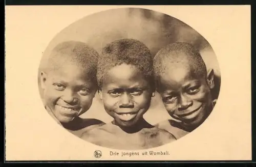 AK Kongo-Zaire, Drie jongens uit Wombali, 3 Jungen aus Wombali