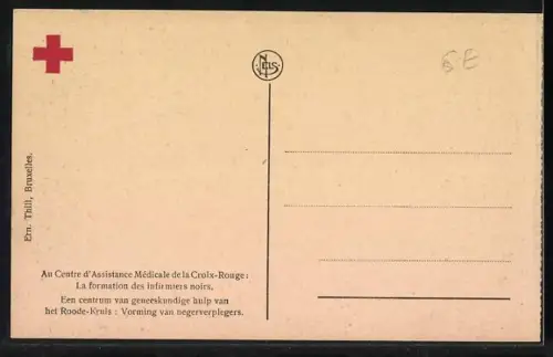 AK Au Centre d`assistance Medicale de la Croix-Rouge, La formation des infirmiers noirs, Rotes Kreuz