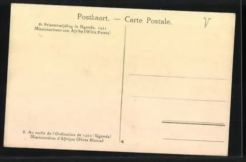 AK Uganda, Kirche, Priesterwijding 1921