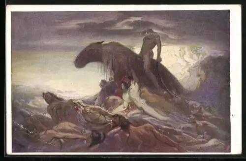 Künstler-AK Ludwig Fahrenkrog: Schicksal, Allegorie