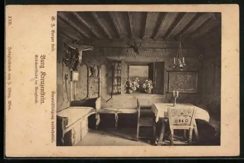 AK Leobendorf /N.-Oe., Burg Kreuzenstein, Glöcknerstube im Bergfried