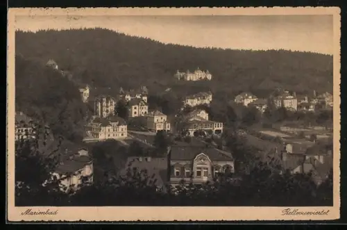 AK Marienbad, Blick übers Bellevueviertel