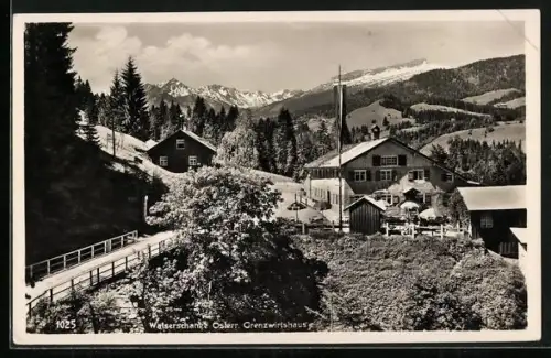 AK Vorarlberg, Walserschanz, Österreichisches Grenzwirtshaus