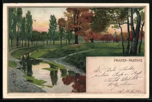 Künstler-AK Wien, Prater-Partie