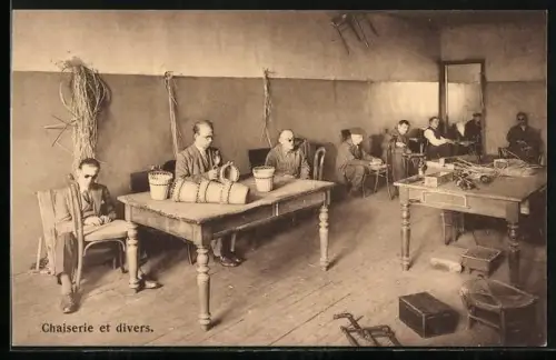 AK Anvers, Société Royale Protectrice des Aveugles, Chaiserie et divers, Blinde Korbflechter