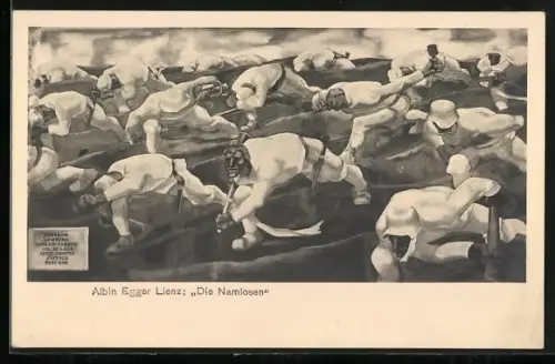 Künstler-AK Albin Egger-Lienz: Die Namlosen, Soldaten auf dem Feld