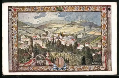 Künstler-AK Wien, 10. Deutschen Sängerbundesfestes 1928, Panorama