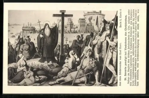 AK St. Severin predigt bei Vindobona das Christentum