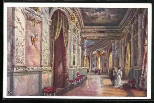 Künstler-AK Wien, Burgtheater, Foyer