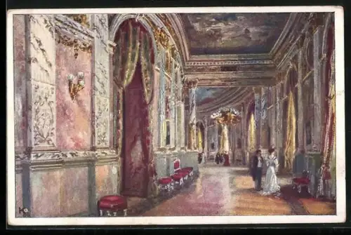 Künstler-AK Wien, Burgtheater, Foyer