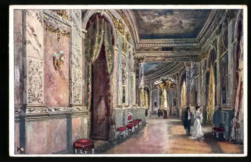 Künstler-AK Wien, Burgtheater, Foyer