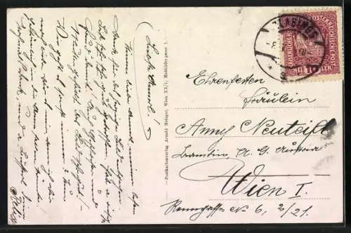 AK Zlabings, Hauptplatz mit Rathaus