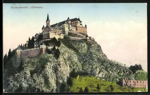 AK Hochosterwitz, Teilansicht mit Burg