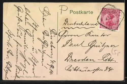 AK Lissabon, Stadtplatz mit Säule