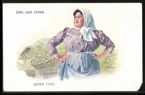 AK Wien, eine Frau vom Stand, Marktfrau