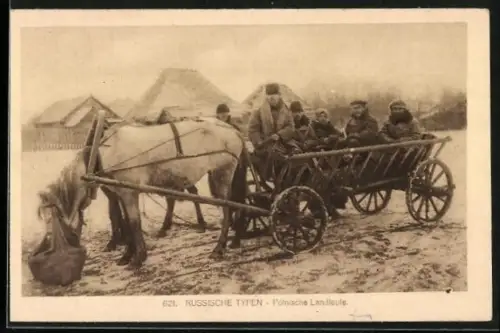 AK Russische Typen, Polnische Landleute im Pferdekarren