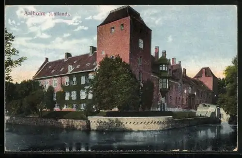 AK Schloss Aalholm /Lolland, Ansicht vom Wasser aus