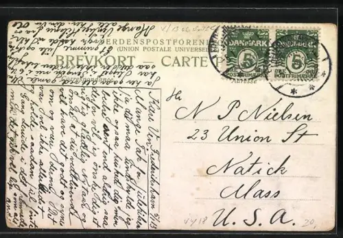 AK Harritslev, Fyen - Blick zum Schloss