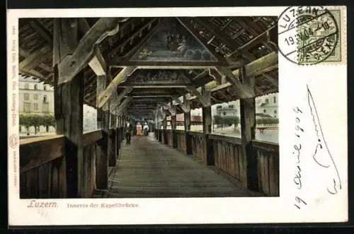 AK Luzern, Inneres der Totentanzbrücke