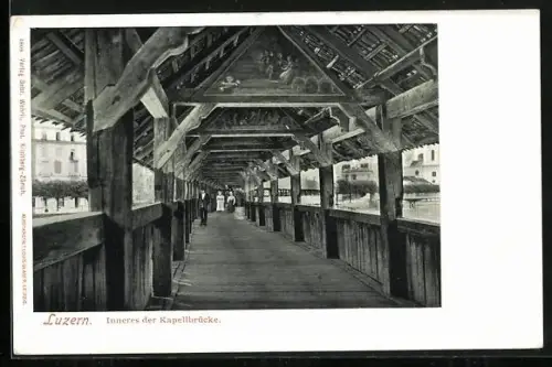AK Luzern, Inneres der Totentanzbrücke