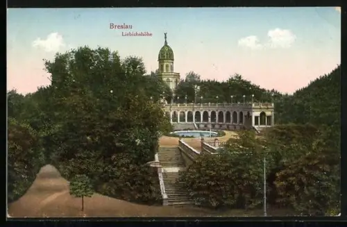 AK Breslau, Liebichshöhe mit Wald