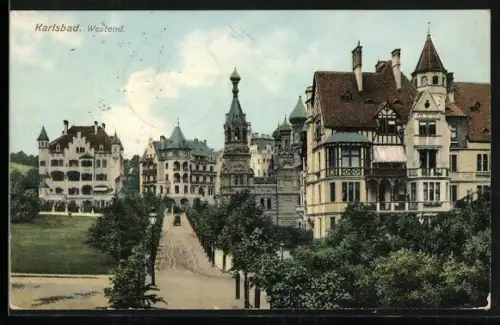 AK Karlsbad, Villen im Westendviertel