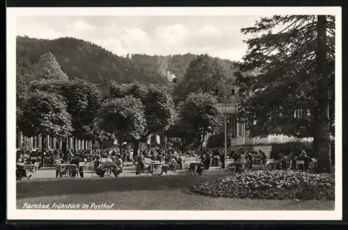 AK Karlsbad, Frühstück im Posthof
