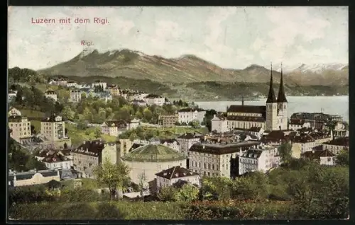 AK Luzern, Rundbau in Luzern gegen Rigi