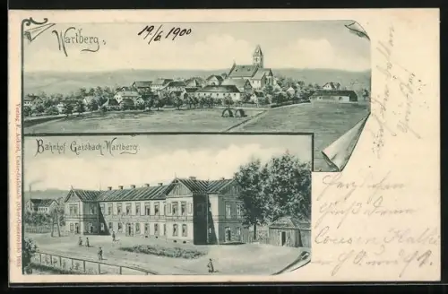 Lithographie Wartberg ob der Aist, Bahnhof Gaisbach-Wartberg