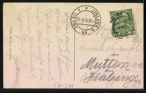 AK Göding, Vereinshaus der Mähr. Künstler