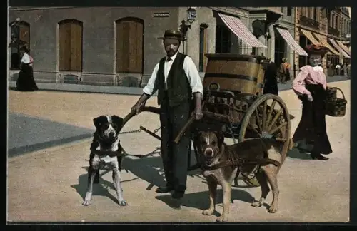AK Bern, Schauplatzgasse, Milchfuhrmann mit Hundekarren